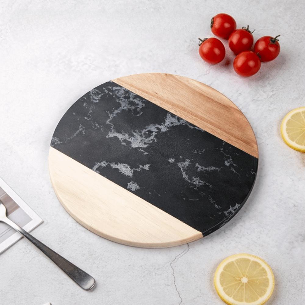 Taglieri in Marmo e Legno Resistenti al Calore Uso Doppio Lato Tagliere per Formaggio Preparazione degli Ingredienti