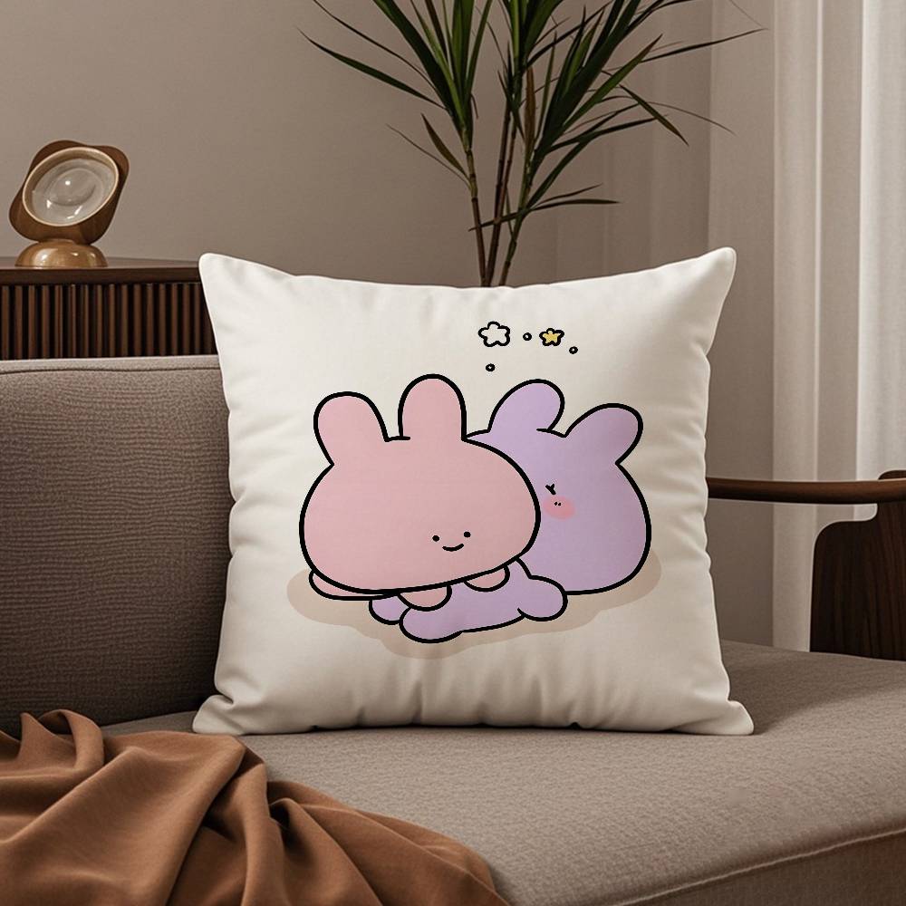 

Мультяшная А-Асамимичан Милая Кроличья Наволочка с хорошим принтом наволочка для гостиной диванная подушка чехол для спальни декор комнаты 16x16Inch
