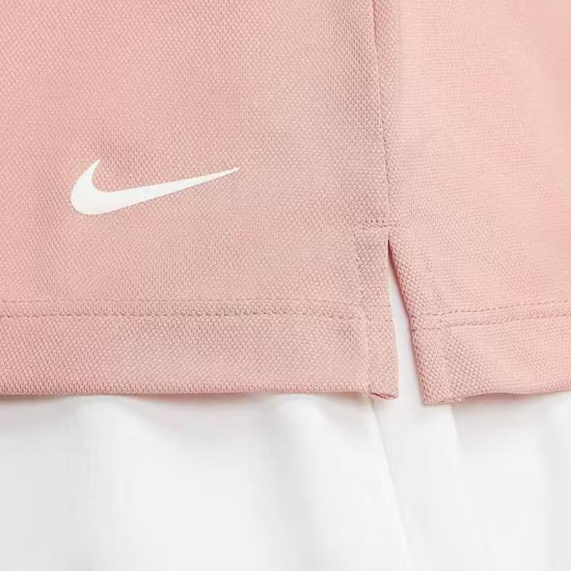 Nike Solid Color Casual Square Neck Breathable Sleeveless Polo Shirt Women tops Pink DH2313-618