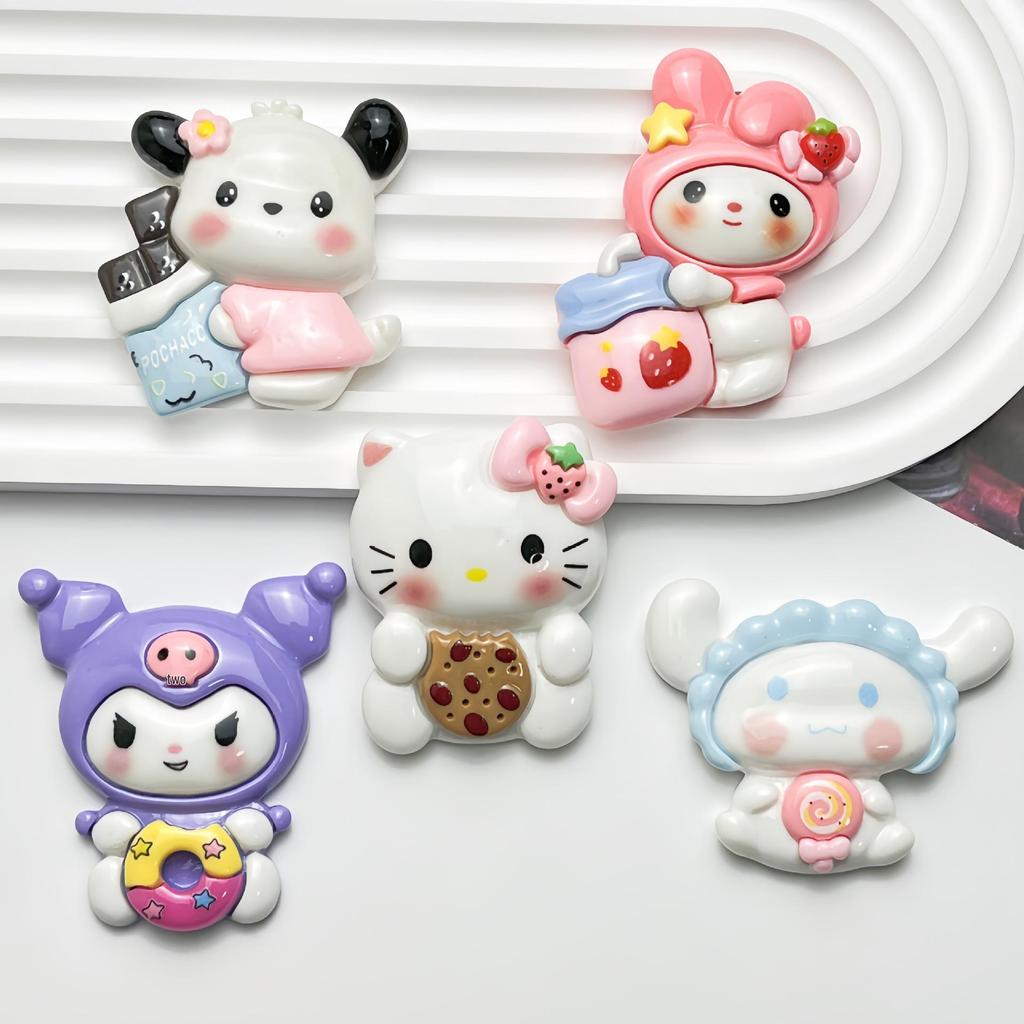 Sanrio Cartoon Food Toys Resin Accessories for DIY Hair Clips and Phone Ornaments