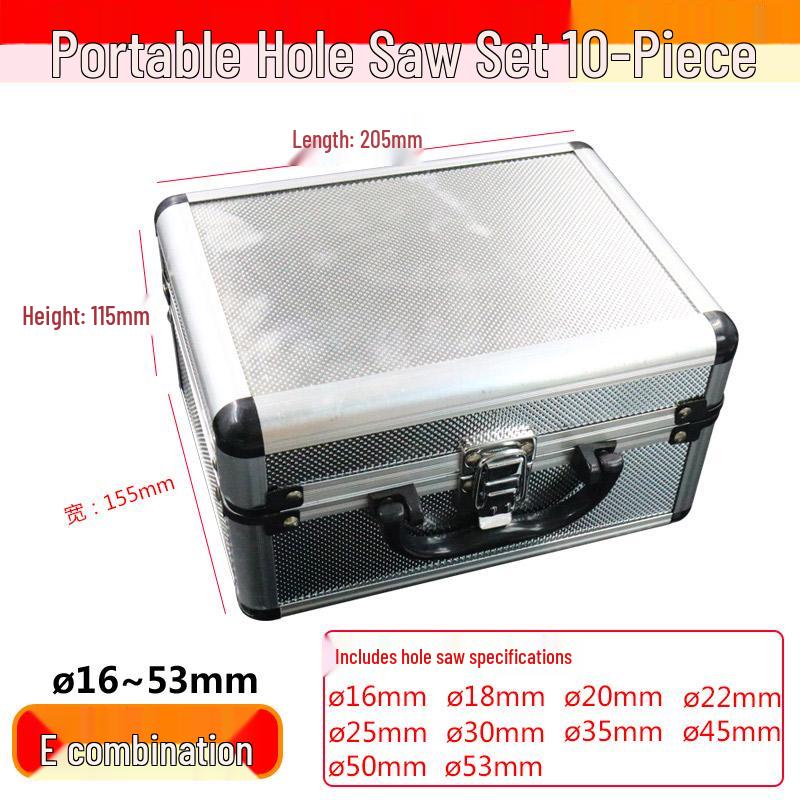 Carbide Stainless Steel Hole Saw Set, 16-Piece for Drilling Metal, Iron, Steel, Aluminum Alloy