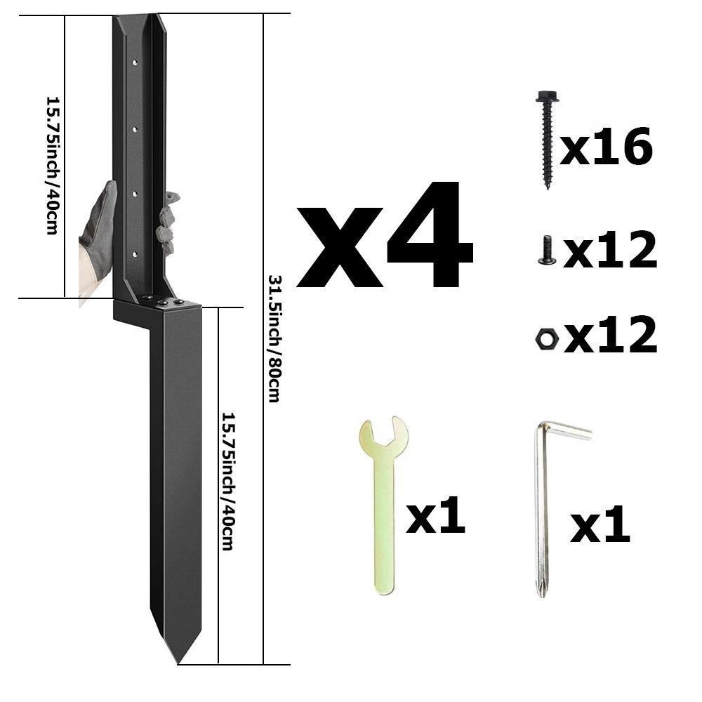 Heavy-Duty Cross-Bar Fence Repair Kit with Metal Reinforcement and Ground Anchors