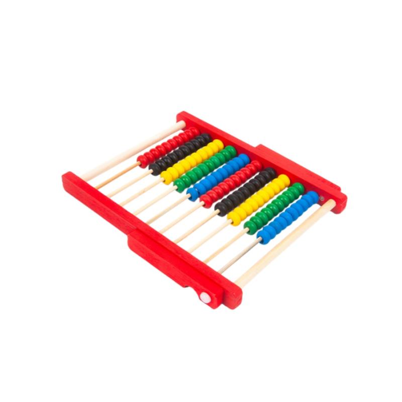 1Pcs Children'S Early Education Colorful Calculation Rack Ten Wooden Toys Montessori Teaching Aids Abacus Rack Gift