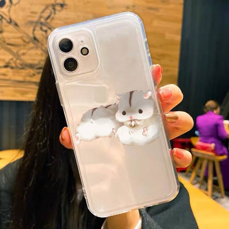 Cute Hamsters Phone Case for iPhone 11 12 13 mini pro XS MAX 8 7 6 6S Plus X 5S SE 2020 XR clear case