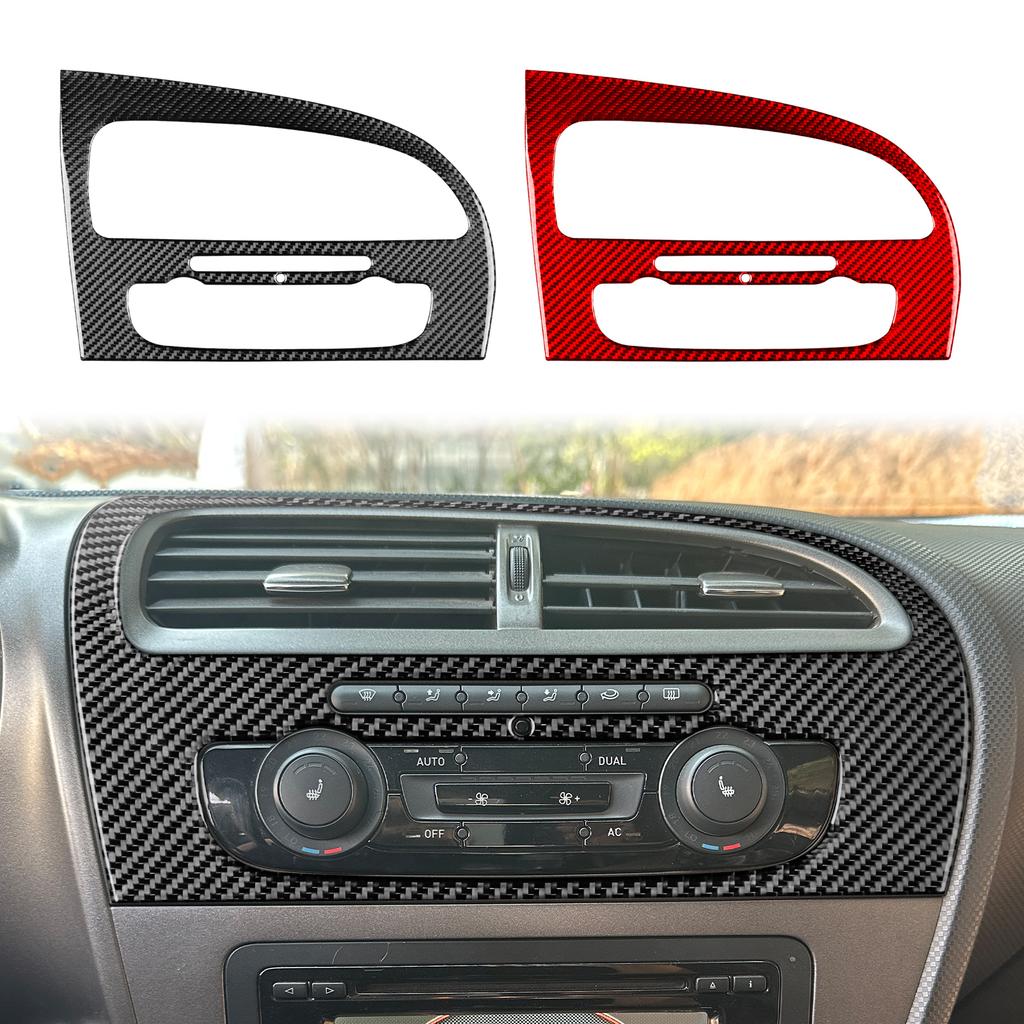 Real Soft Carbon Fiber Car Instrument AC Panel Sticker For Seat Leon León Mk2 1P 2005 2006 2007 2008 2009 2010 2011 2012 LHD RHD