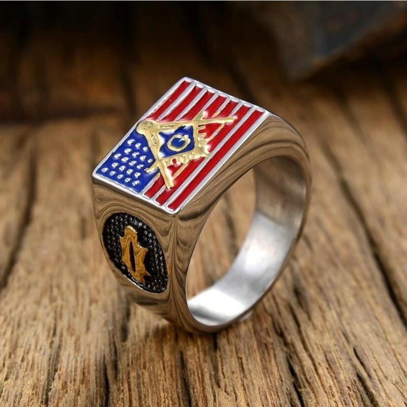 Anello da Uomo in Resina con Simbolo Massonico