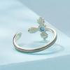 Vintage Turquoise Cross Open Ring S925 Sterling Silver Oxidized Women's Jewelry Adjustable Rings