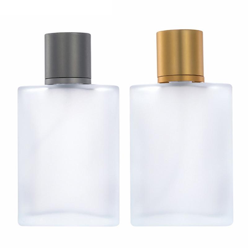 1PC 50ml/100ml Screw Top Sandblasted Glass Perfume Bottle Liquid Spray Empty Bottle Frosted Dispenser Bottle Makeup Sub-Bottling