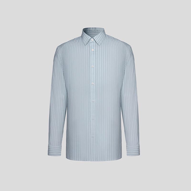 VICUTU Men's Vertical Stripe Business Casual Long Sleeve Shirt