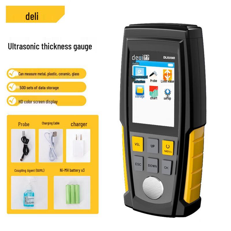 Deli High Precision Ultrasonic Thickness Gauge