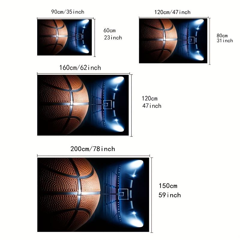 Tappeto Artistico Basket e Campo da Gioco, per Soggiorno, Camera da Letto, Ufficio, Balcone