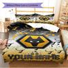 Name Custom Wolverhampton Wanderers Pattern Bedding Set Quilt Cover Pillowcase Home Decor Gift (1 * Duvet Cover + 2 * Pillowcase, Without Core)