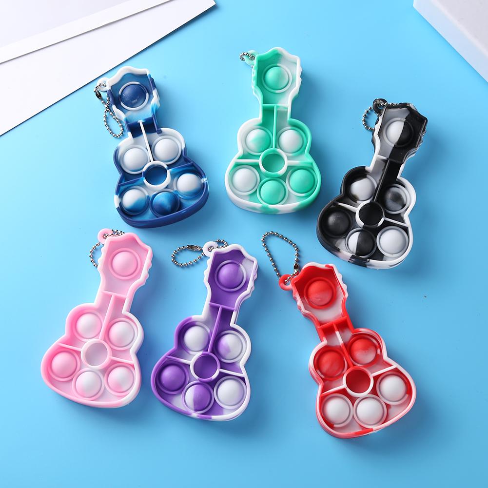 Cheap Tie-Dye Push Bubble Keychain Fidget Toys Stress Relief Relaxing ...