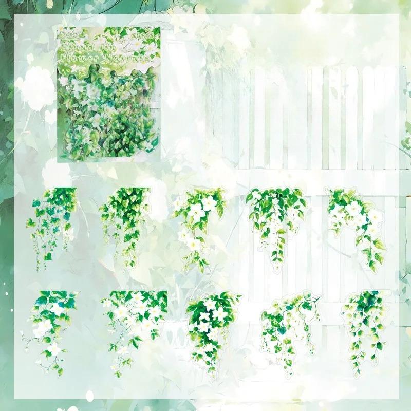 

20 шт. Кавайные канцелярские наклейки Бледные цветы радуют Летний дневник Декоративные наклейки Скрапбукинг Крафт Альбом украшение