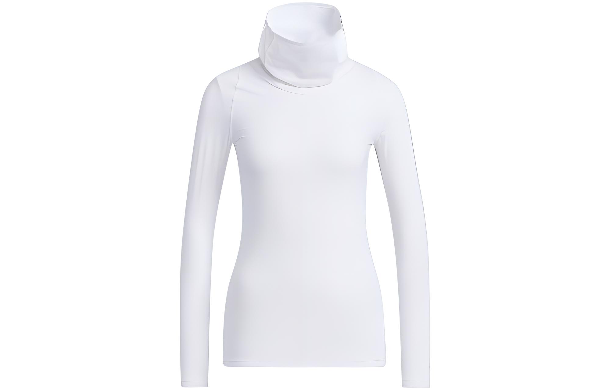 Adidas T Shirts Women s White Turtleneck Moderate Straight Fit HT0024 XXL