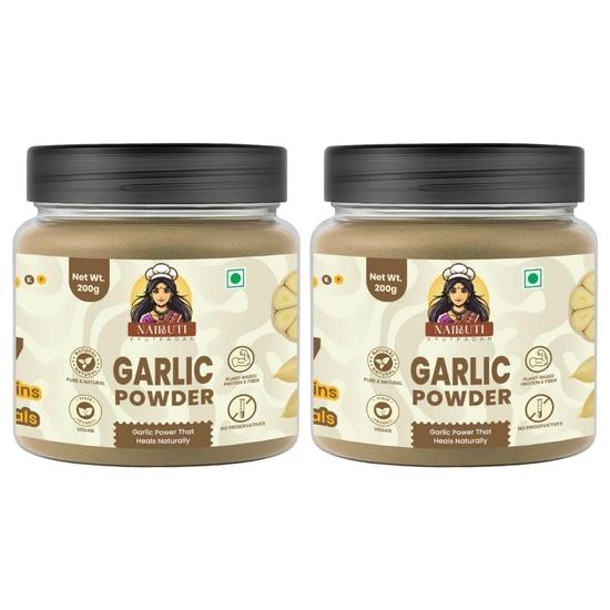 Nairuti Vyutpadan Garlic Powder 400 gm | Pure Dehydrated Lasan Powder | Perfect for Cooking, Marinades | Authentic Garlic Flavor (200gx2)