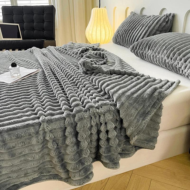 1 Stück Einfarbige Überwurfdecke Antistatisch Kuschelig Weich Warme Decke für Schlafzimmer Wohnzimmer Sofa Reise Camping Überwurfdecke