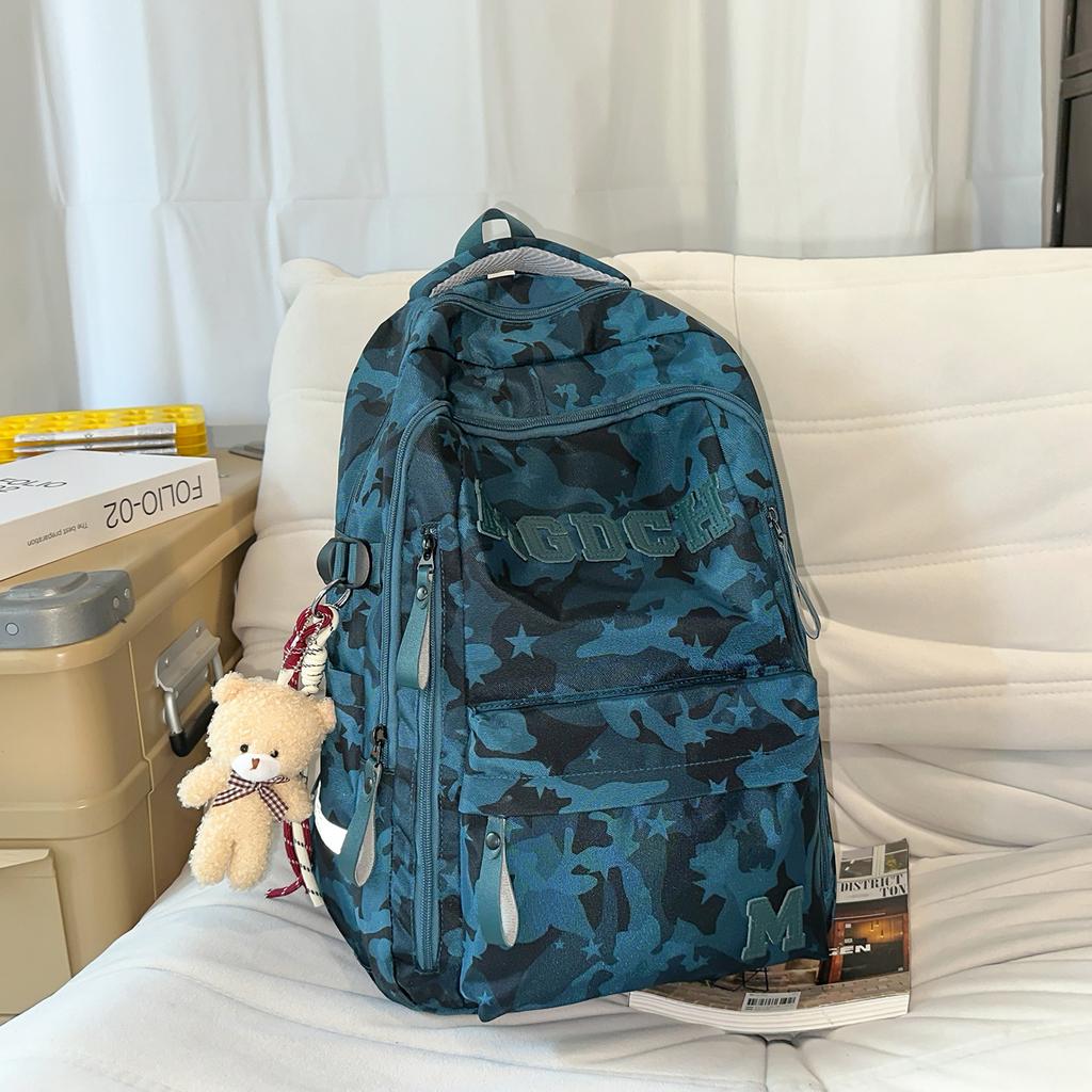 Schoolbag street feeling trendy cool niche camouflage backpack junior and high school students class holiday play to reduce the burden leisure bag