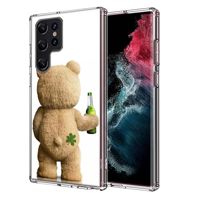 Funny And Cute Bear Capa Phone Case For Samsung S26 Ultra S25 Edge Galaxy S23 S21 S20 S24 FE S22 S10 Plus Cover Clear TPU Shell