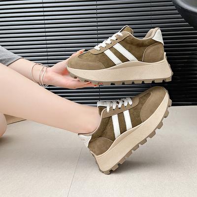 Fashion 2024 New Black Women Platform Casual Sneakers Shoes Vintage Versatile Thick Sole Dad's Shoes Fashion Designer Vulcanize Shoes