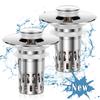 2Pcs Bathroom Drainer Copper Pop Up Sink Drain Strainer with Plug Basket Highly Clog Resistant Home Drainage Accessories Bathtub
