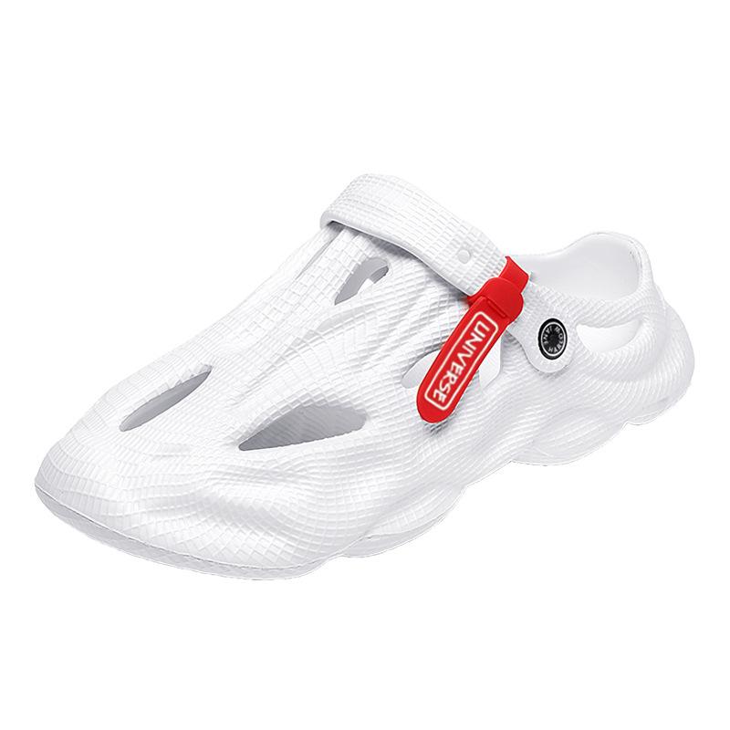 

EVA dad slippers men s summer outdoor sports couple hole-hole bag head sandals men s deformed soft-soled slippers one piece 44 белый