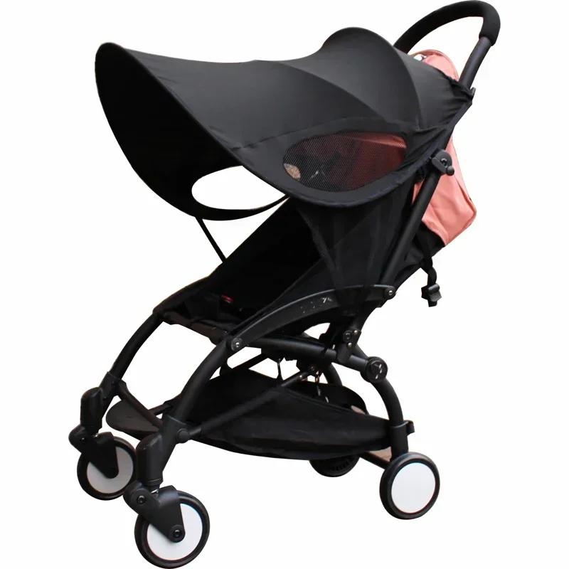 Stroller Sun Shade Black Universal Awning Sun Visor Canopy Cover Baby Windproof Umbrella Sunscreen Cover Stroller Accessories