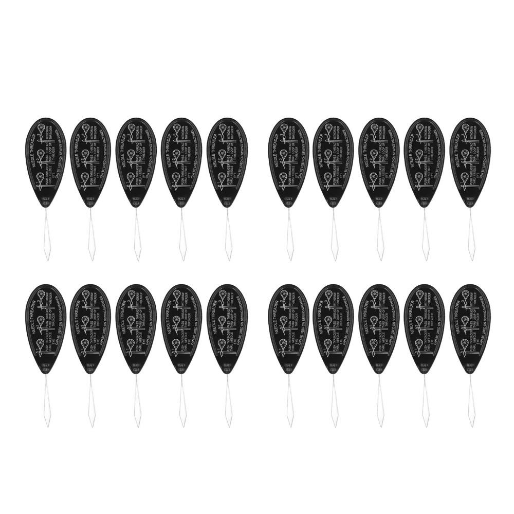 20pcs Flexible Loop DIY Needle Threader Black Hand Sewing Needle Threader  For Crafting