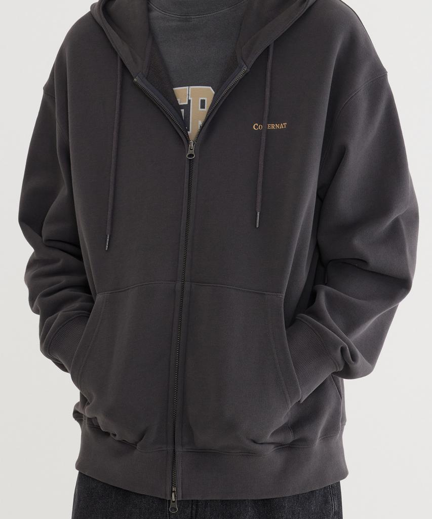 COVERNAT Small Authentic Zip-Up Hoodie Charcoal
