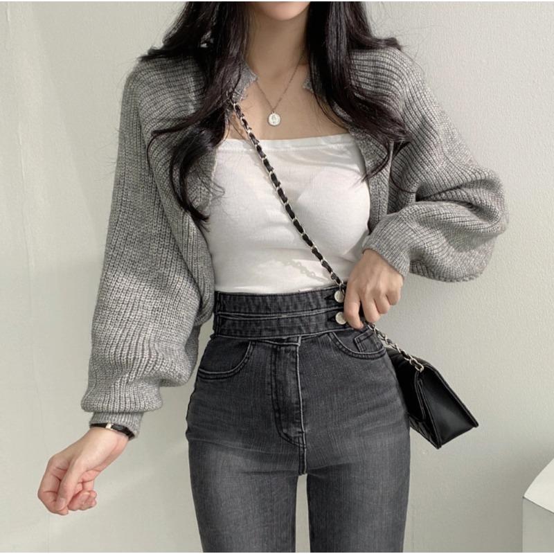 Autumn New Style Knitted Short Cardigan Sweater Shawl Chic Korean Fashion Versatile Tops for Women