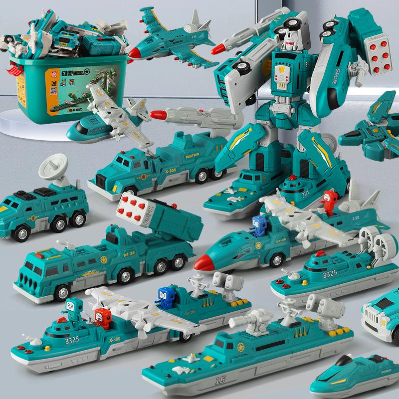 Children's Magnetic Transforming Robot Building Blocks Toy Set