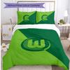 Juego de Ropa de Cama Estampado de 3 Piezas del VfL Wolfsburg FC Transpirable Funda Nórdica con Fundas de Almohada Ropa de Cama Decorativa para Dormitorio Hogar