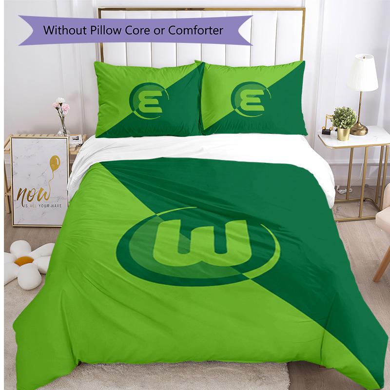 Juego de Ropa de Cama Estampado de 3 Piezas del VfL Wolfsburg FC Transpirable Funda Nórdica con Fundas de Almohada Ropa de Cama Decorativa para Dormitorio Hogar