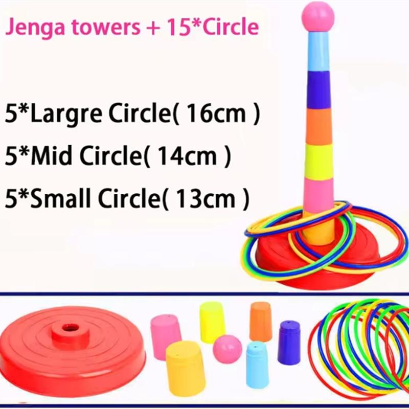 Children Throw Circle Game Ferrule Stacked Toys Fun Indoor Outdoor Parent-Child Interactive Circle Layers Early Education Gift