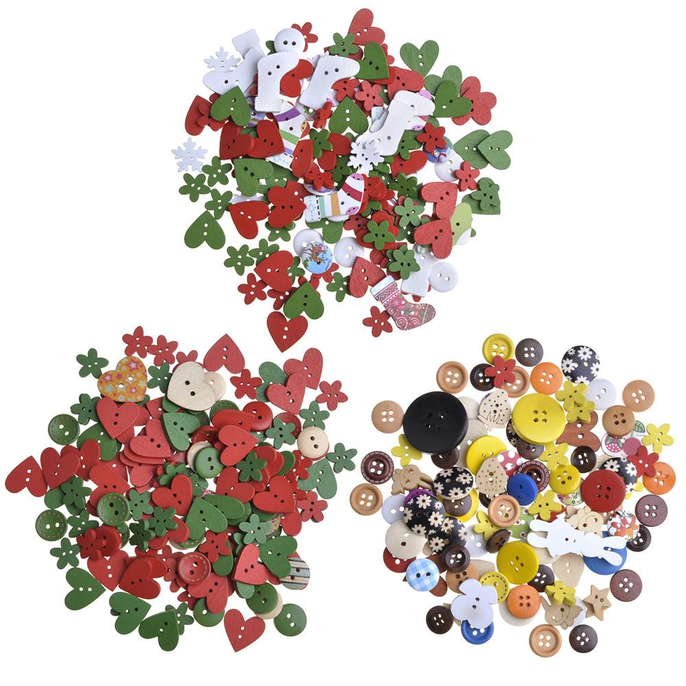 Buy Christmas Craft Buttons DIY Wooden 2 Holes For Scrapbooking Sewing