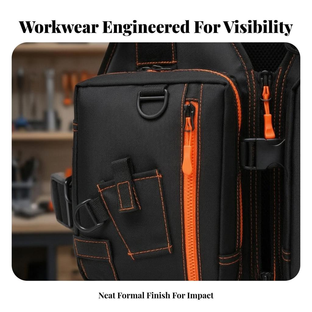 Werkzeug-Organizer-Weste mit mehreren Taschen, Netz, verstellbar für Heimwerker