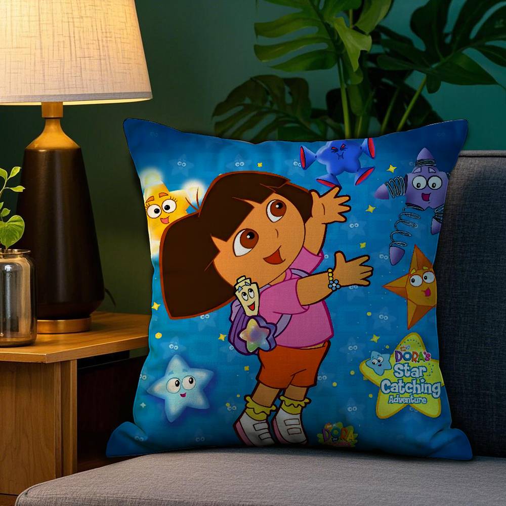 Cute D-Dora Pillow Case Plush Linen Soft Double Sided Printed Design Throw Cushion Decorative Home