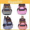 Stylish Unisex Womens Stripes Canvas Backpack With Comfortable Straps For All-day Use
