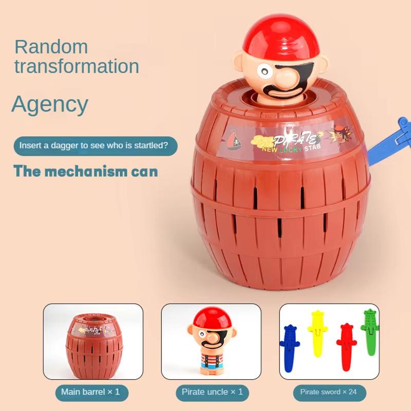 Lustiges Piratenfass Spielzeug Schwert Springen Piraten Spielbrett Kinder Halloween Spielzeug Eltern-Kind Interaktives Spielzeug Junge