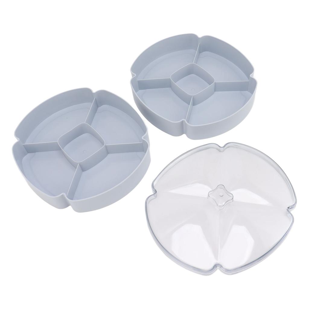 Plastikowa Dzielona Taca do Serwowania Dwuwarstwowe Dzielone Naczynie do Serwowania Patera na Orzechy Cukierki Przekąski Suszone Owoce