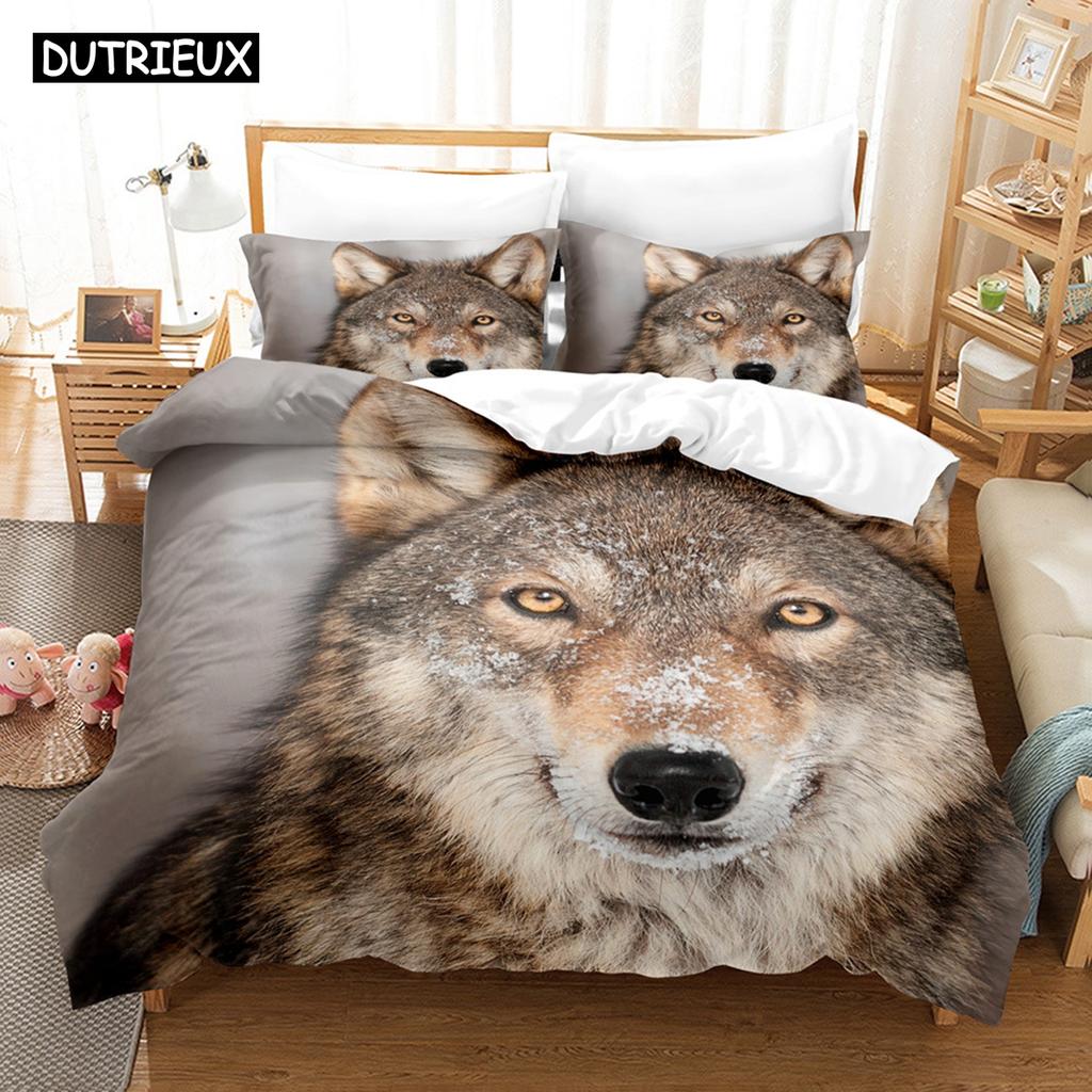Wolf Cute Animal Bedding Set 3d Printing Kids Adult Luxury Gift Duvet Cover Comfortable Home Textiles Single Full King Size