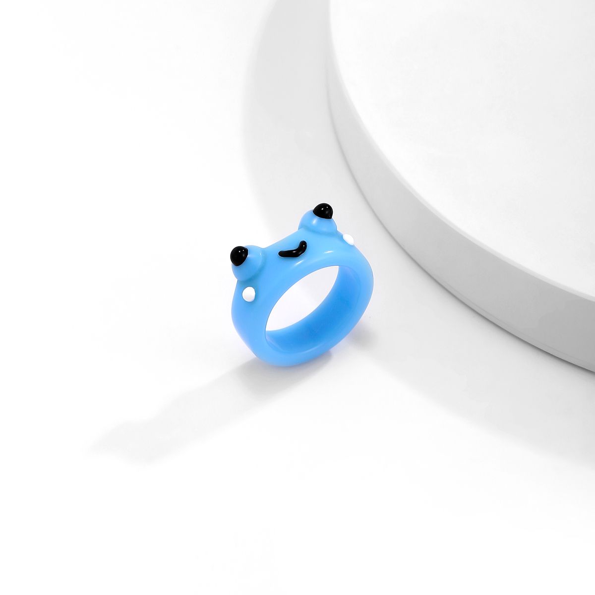 

Geometric Trend Chick Animal Women Girls Frog Finger Rings Fashion Jewelry Resin Ring Acrylic blue-frog