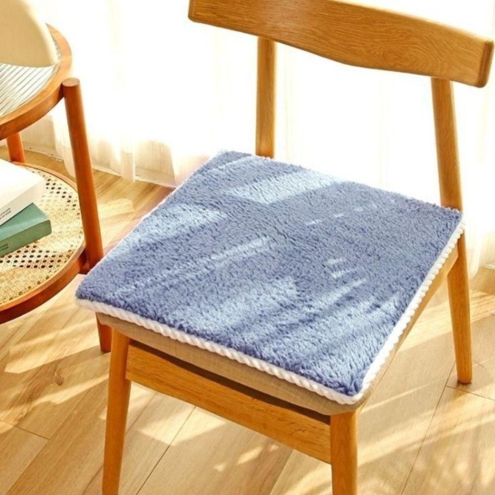 New Winter Thick Lamb Velvet Seat Cushion Anti-Slip Square Office Chair Pad 40cm Student Chair Cushion Dining Chair Pad