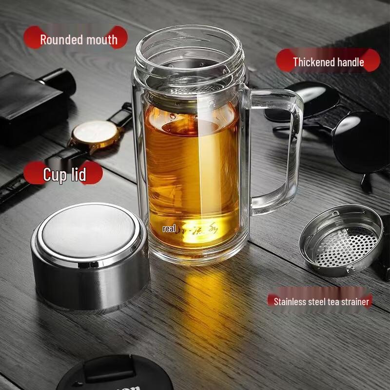 ShengJia Double-Layer Glass Tea Infuser Cup