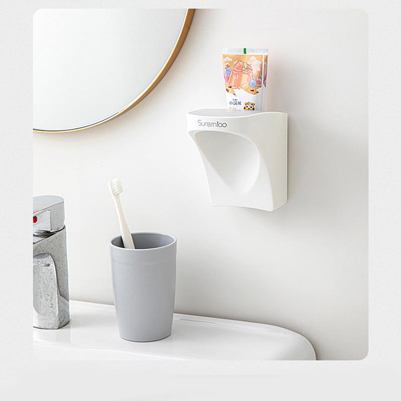 Toothbrush Holder Toilet Non-perforated Toothbrush Shelf Three-in-one Toiletry Cup Magnetic Tooth Cup Toothpaste Holder