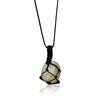 Amethyst Net Bag Pendant Necklace with Irregular Agate Stone Sweater Chain