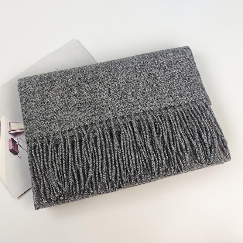 200*70cm Winter Soft Warm Cashmere Scarf Solid Color Shawls Wraps Long Blanket Scarf with Tassels