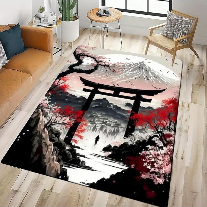 2026 New Retro Landscape Paintings Carpet Rug for Bedroom Living Room Sofa Home Doormat Decor,Large Kids Play Non-slip Floor Mat