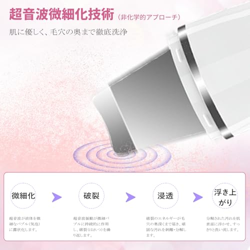 Facial Beauty Device with Water Peeling, Cordless, LED LCD Display, IPX7 Waterproof, Lightweight and Compact, USB Charging, Powerful Vibration, One-Bu