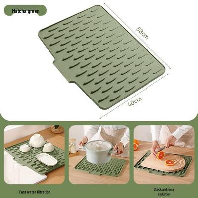 ZISIZ Silicone Sloped Kitchen Draining Mat
